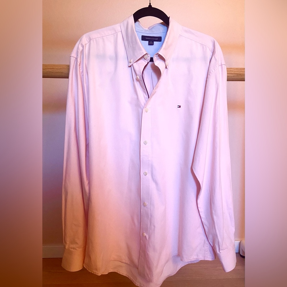 Tommy Hilfiger Men's Light Pink Button Down Shirt XL